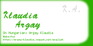 klaudia argay business card